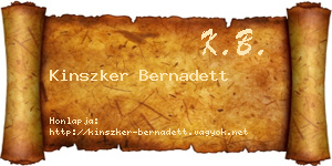 Kinszker Bernadett névjegykártya