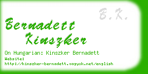 bernadett kinszker business card